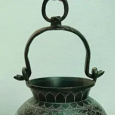 Antique Brass Kamandal | Hand carving