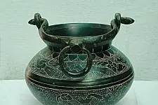 Antique Brass Kamandal | Hand carving