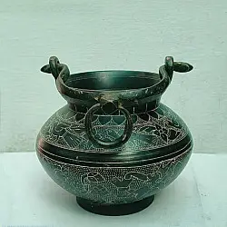 Antique Brass Kamandal | Hand carving