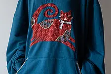 Handmade Applique Hoodie | Monty ( A Cat )