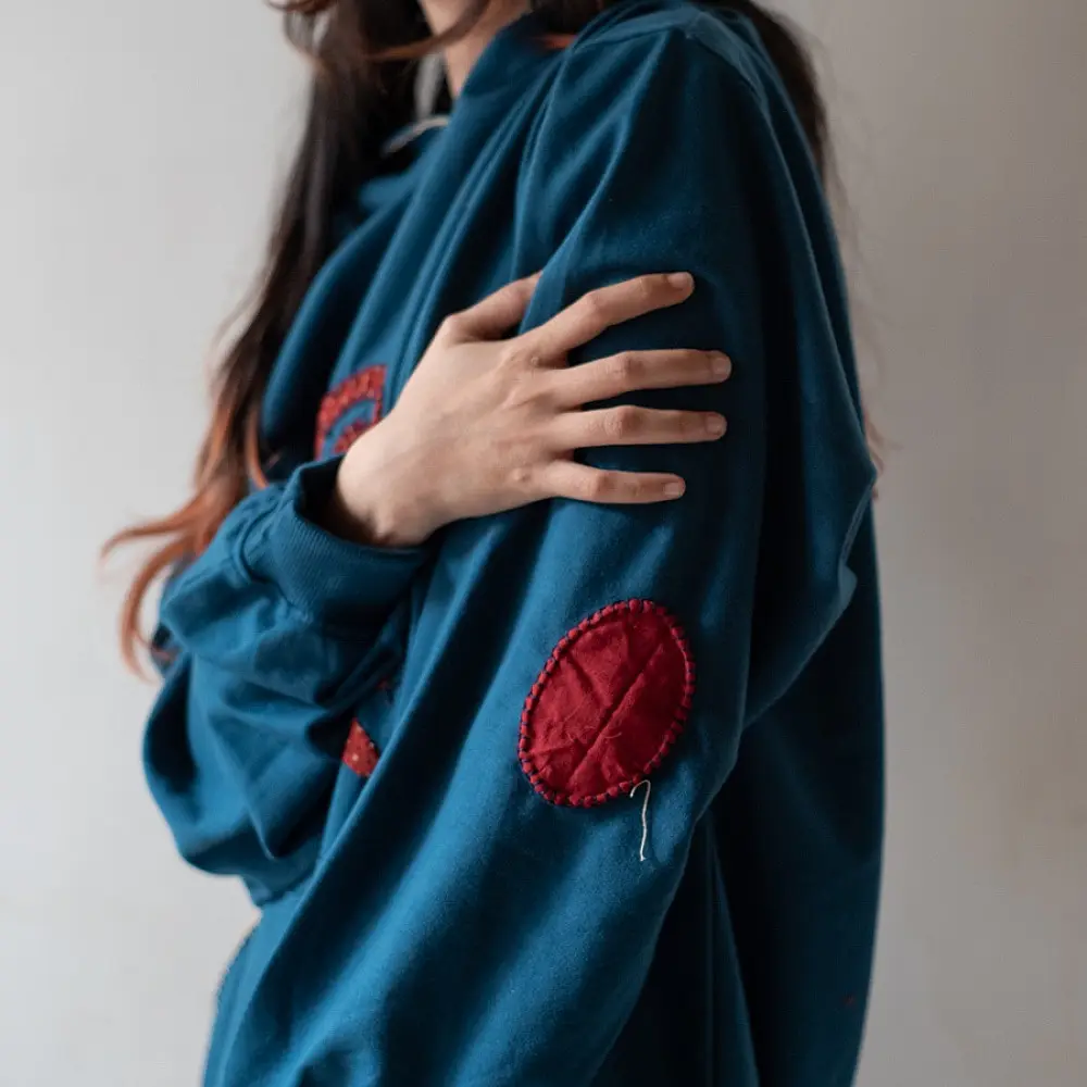 buy Handcrafted Embroidered Hoodie - Cat design