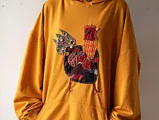 Handmade Applique Hoodie | Kokila ( A Hen )