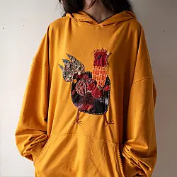 Handmade Applique Hoodie | Kokila ( A Hen )