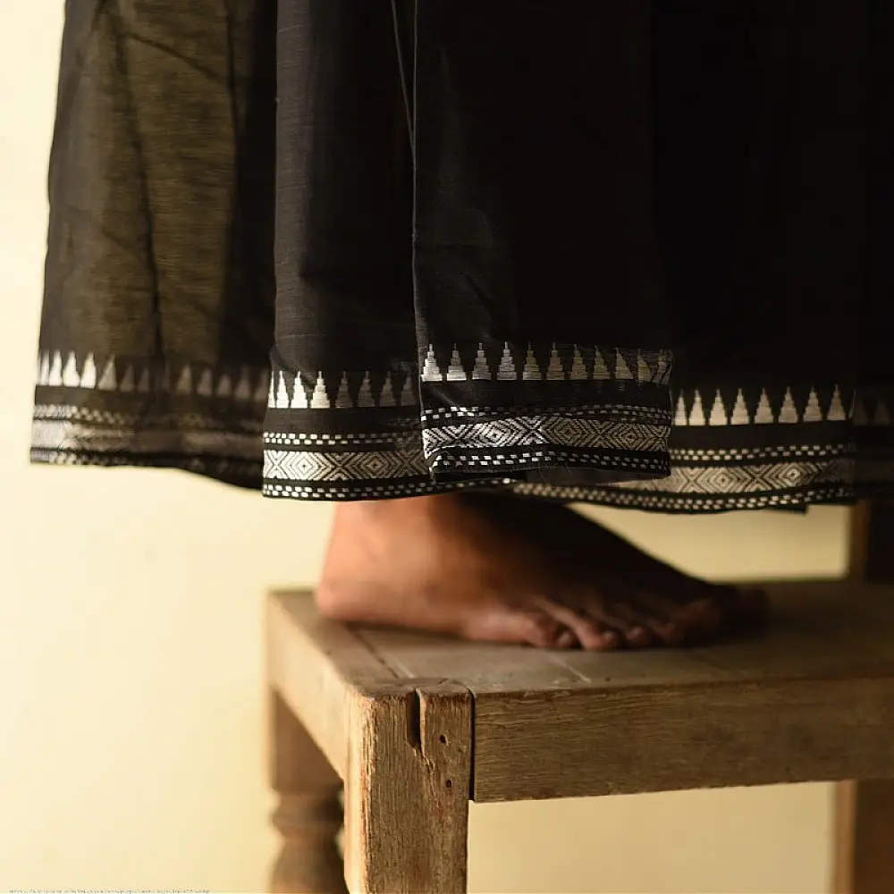 Loom & Light - Handloom Cotton Skirt ~ Black