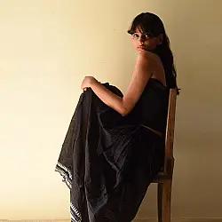 Loom & Light - Handloom Cotton Skirt ~ Black