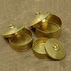 Ahar ✽ Brass ~ Dabro / Brass Box- Set of Thee (Small, Medium, Large )