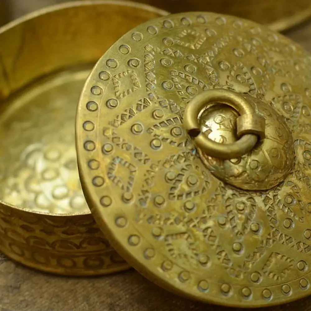 shop handmade brass dabro/ box - set of three