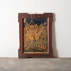 Memory Lines | Indian Antique Print | Dattatreya (With Frame) 