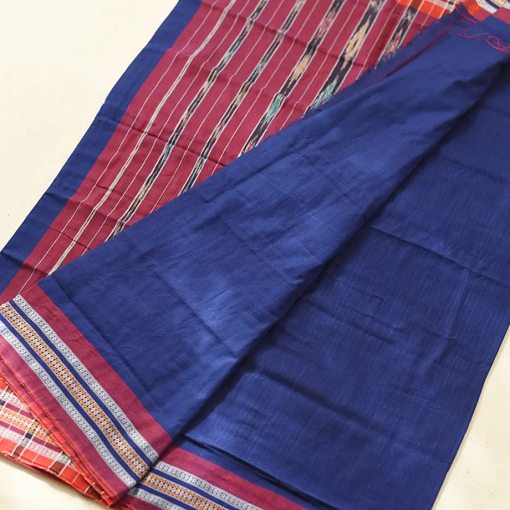 Cotton weaves ~ Ikat Saree Royal blue