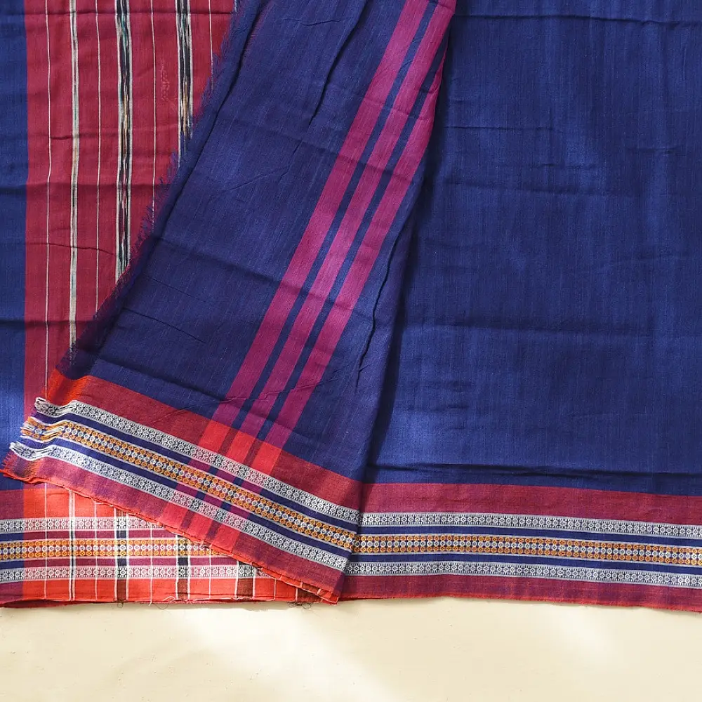 Cotton weaves ~ Ikat Saree Royal blue