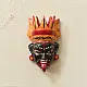 handcrafted hand painted wooden mask of goddess kaali with vibrant crown large expressive eyes and outstretched tongue from west bengal