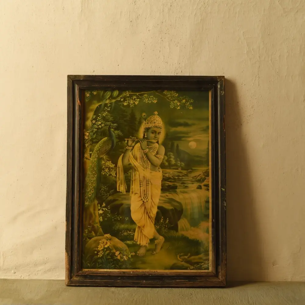 Buy Indian Antique Print - Krishna by Narottam Sharma 