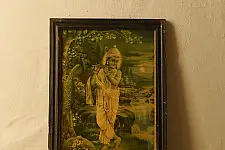 Memory Lines | Antique Print Murlidhar by Narottam Sharma ( With Frame)  