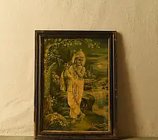 Memory Lines | Antique Print Murlidhar by Narottam Sharma ( With Frame)  