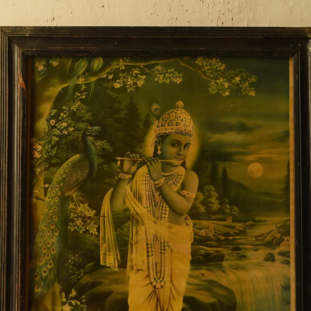 Buy Indian Antique Print - Krishna by Narottam Sharma 