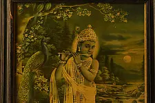 Memory Lines | Antique Print Murlidhar by Narottam Sharma ( With Frame)  