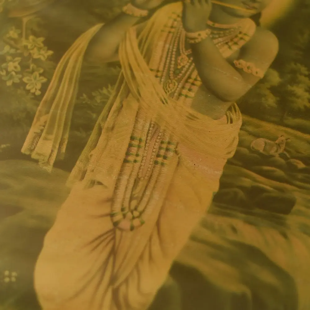 Buy Indian Antique Print - Krishna by Narottam Sharma 