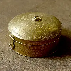 Ahar |Handmade Brass ~ Spice box / Masaladan / Roti Box - 3