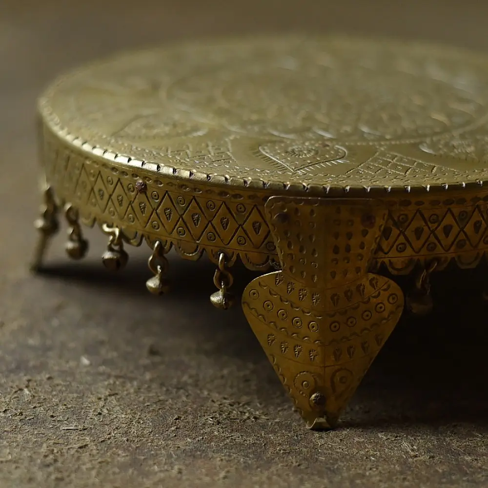 Handcrafted Brass ~ Chowki / God Idon Singhasan / Polpat / Chakla