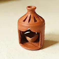 Maati Ka Kaam ✧ Terracotta - Surahi Lampshade With Diya / Tea Light Holder
