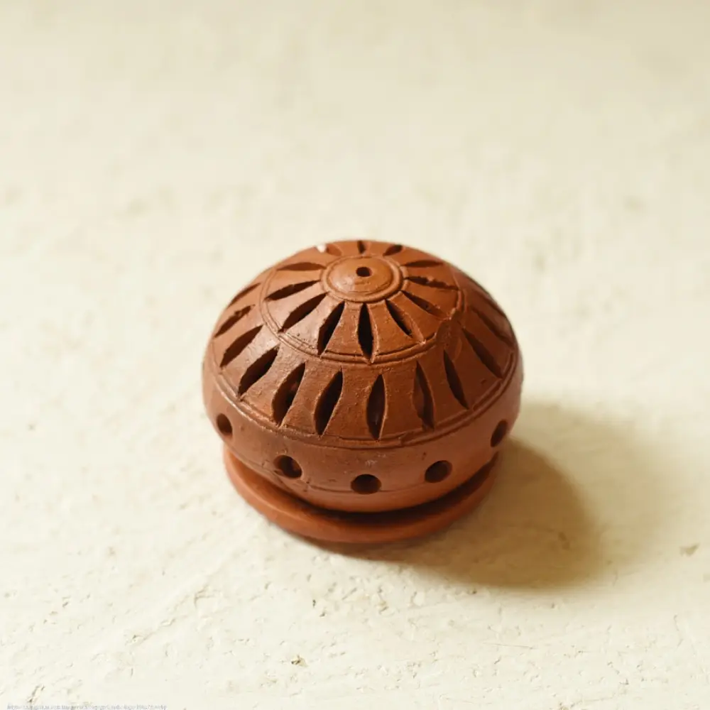 Shop Terracotta Handmade Round Lampshade With Tea Light Holder