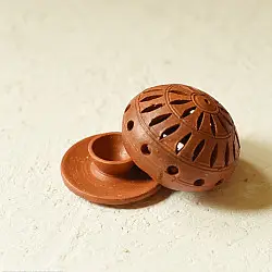 Maati Ka Kaam ✧ Terracotta - Round Lampshade With Tea Light Holder