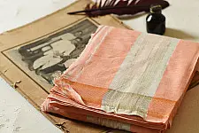 Damodar . दामोदर - Handloom Dhoti Khes - Peach Orange