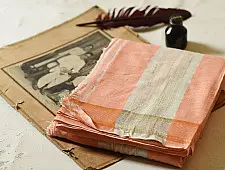 Damodar . दामोदर - Handloom Dhoti Khes - Peach Orange