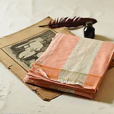 Damodar . दामोदर - Handloom Dhoti Khes - Peach Orange