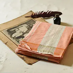 Damodar . दामोदर - Handloom Dhoti Khes - Peach Orange