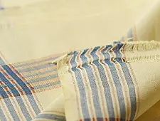 Damodar . दामोदर - Handloom Dhoti Khes - Blue Border (Two Color Option Blue & Brown)