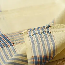 Damodar . दामोदर - Handloom Dhoti Khes - Blue Border (Two Color Option Blue & Brown)