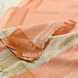 Damodar . दामोदर - Handloom Dhoti Khes - Peach Orange
