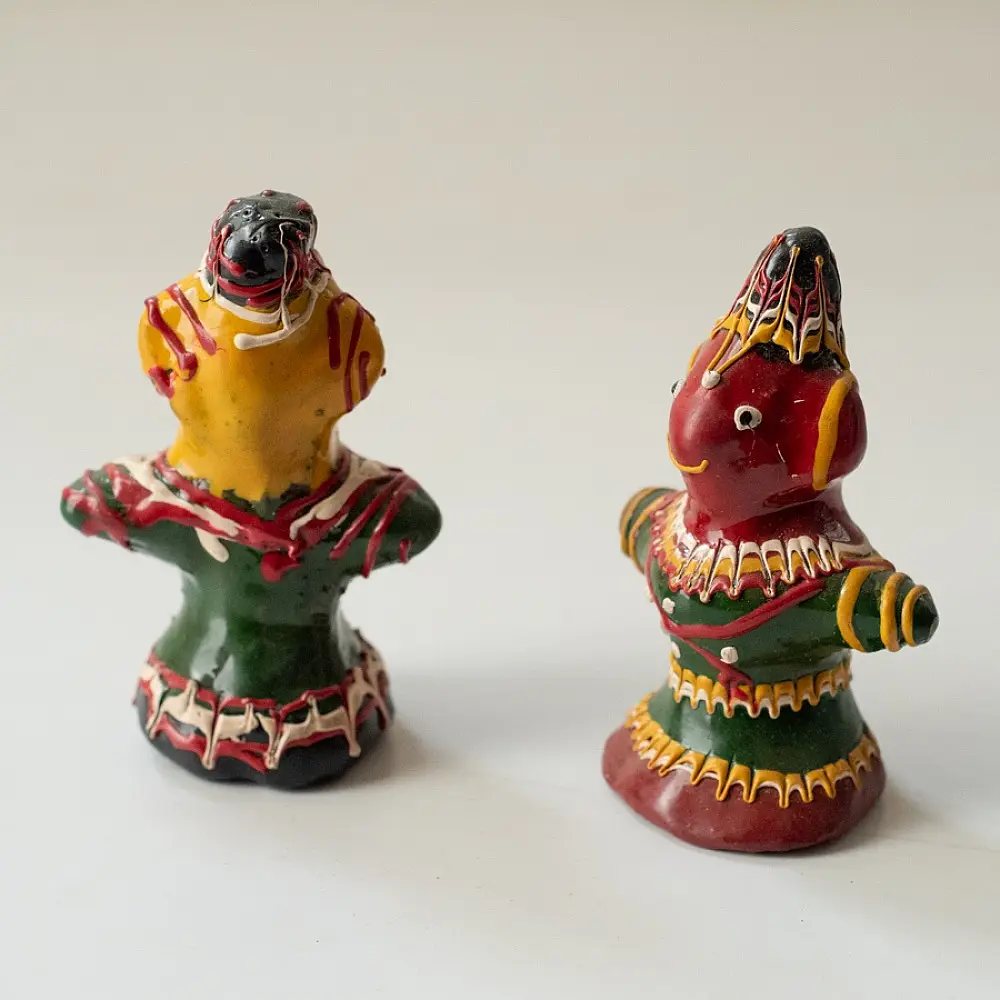 Shop Terracotta Handmade Lac-painted Terracotta Doll (Set of two)- F