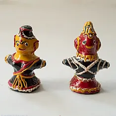 Jau Kandhei - Lacquer Doll (Set of Two) - Black