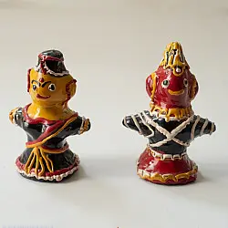 Jau Kandhei - Lacquer Doll (Set of Two) - Black
