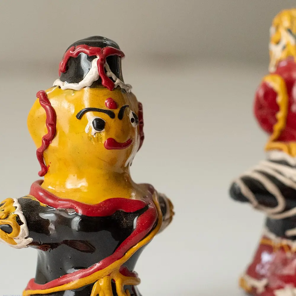 Shop Terracotta Handmade Lac-painted Terracotta Doll (Set of two) - Black