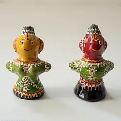 Jau Kandhei - Lacquer Doll (Set of Two) - J
