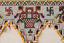 Prachin . प्राचीन  ❂ Old Wall Hanging - Swastik Toran (48")