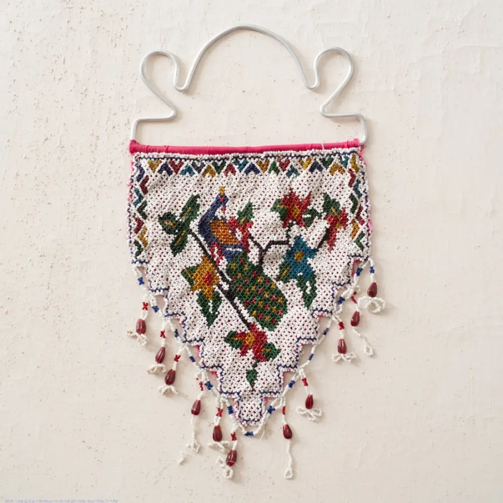 Saurashtra Bead Work - Old & Antique Peacock Wall Hanging - Toran 