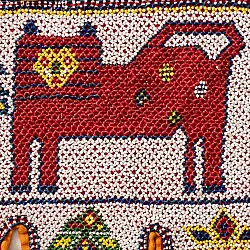 Prachin . प्राचीन  ❂ Old Wall Hanging - Toran Lion Motif