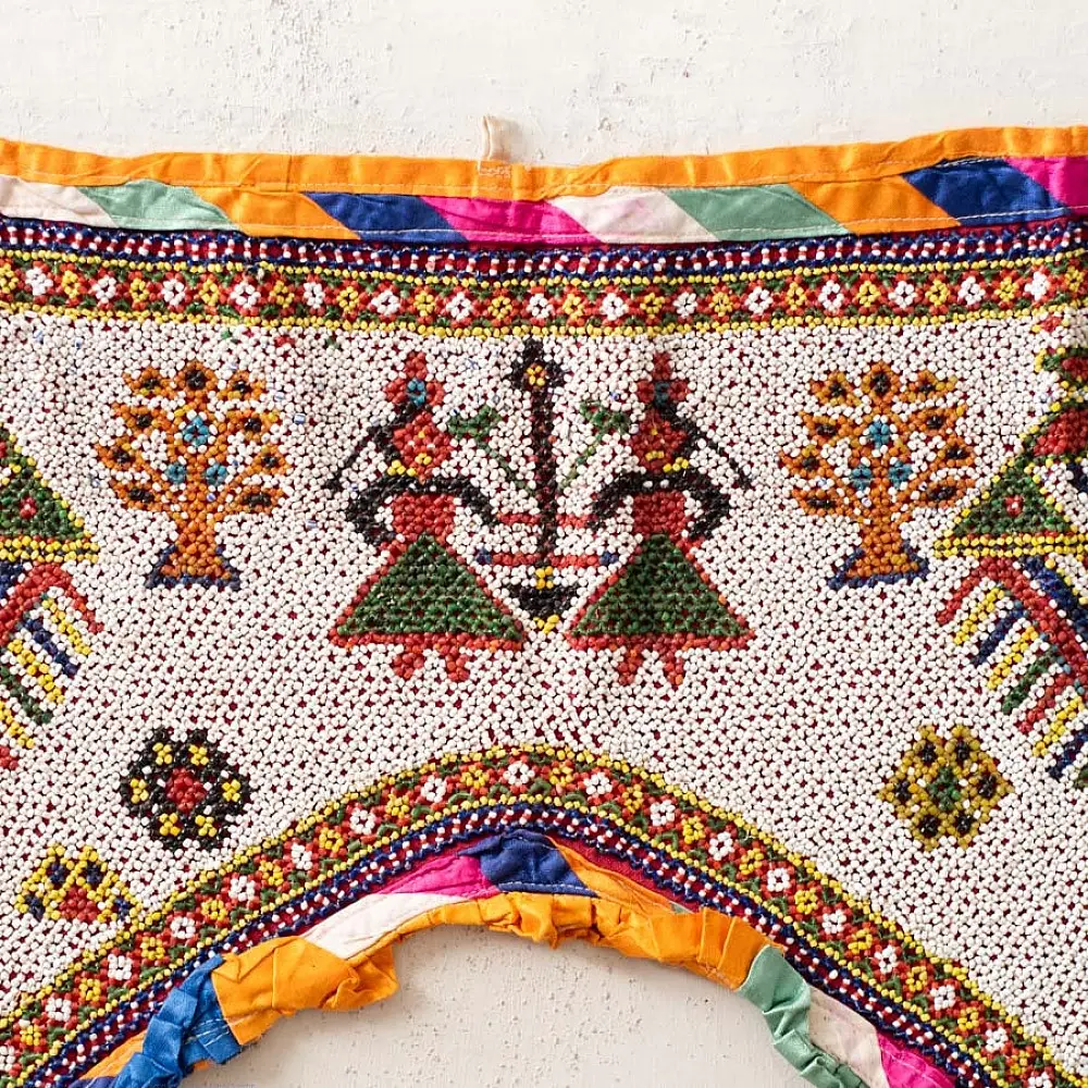 Saurashtra Bead Work - Old & Antique Wall Hanging - Toran