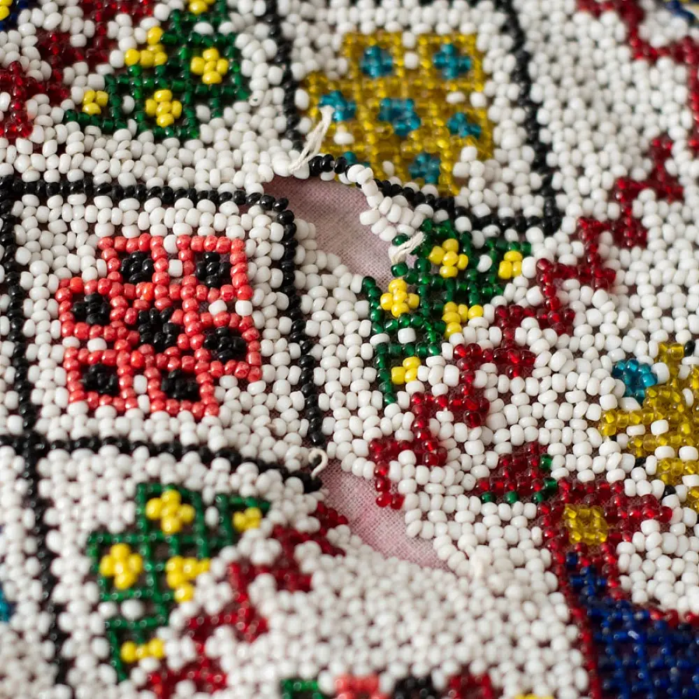Saurashtra Bead Work - Old & Antique Wall Hanging - Peacock Door Toran