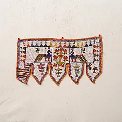 Prachin . प्राचीन  ❂ Old Wall Hanging - Peacock Door Toran