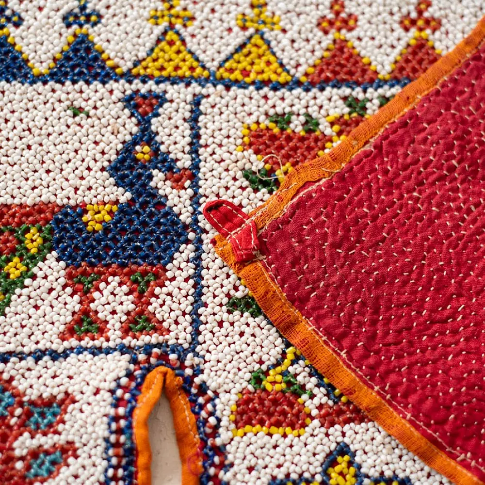 Saurashtra Bead Work - Old & Antique Wall Hanging - Peacock Door Toran