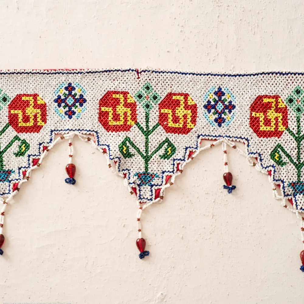 Saurashtra Bead Work - Old & Antique Wall Hanging -Om Toran