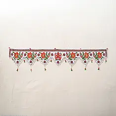 Prachin . प्राचीन  ❂ Old Wall Hanging - Ganesha & Hibiscus Flower Toran