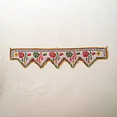 Prachin . प्राचीन  ❂ Old Wall Hanging - Rose Motif Toran (45")