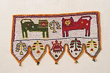 Prachin . प्राचीन  ❂ Old Wall Hanging - Lion Motif Door Toran