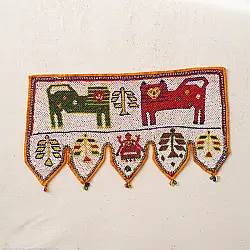 Prachin . प्राचीन  ❂ Old Wall Hanging - Lion Motif Door Toran